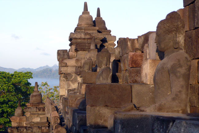 Buddha sentinels Borobudur Java