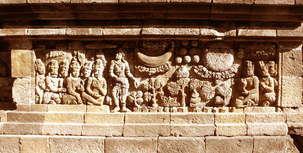 Buddha Sun Moon carving Borobudur Yogyakarta Java